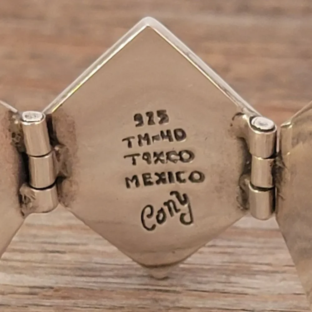 Sterling Silver Victoria Cony Taxco Mexico Assymetrical Polygon Bracelet